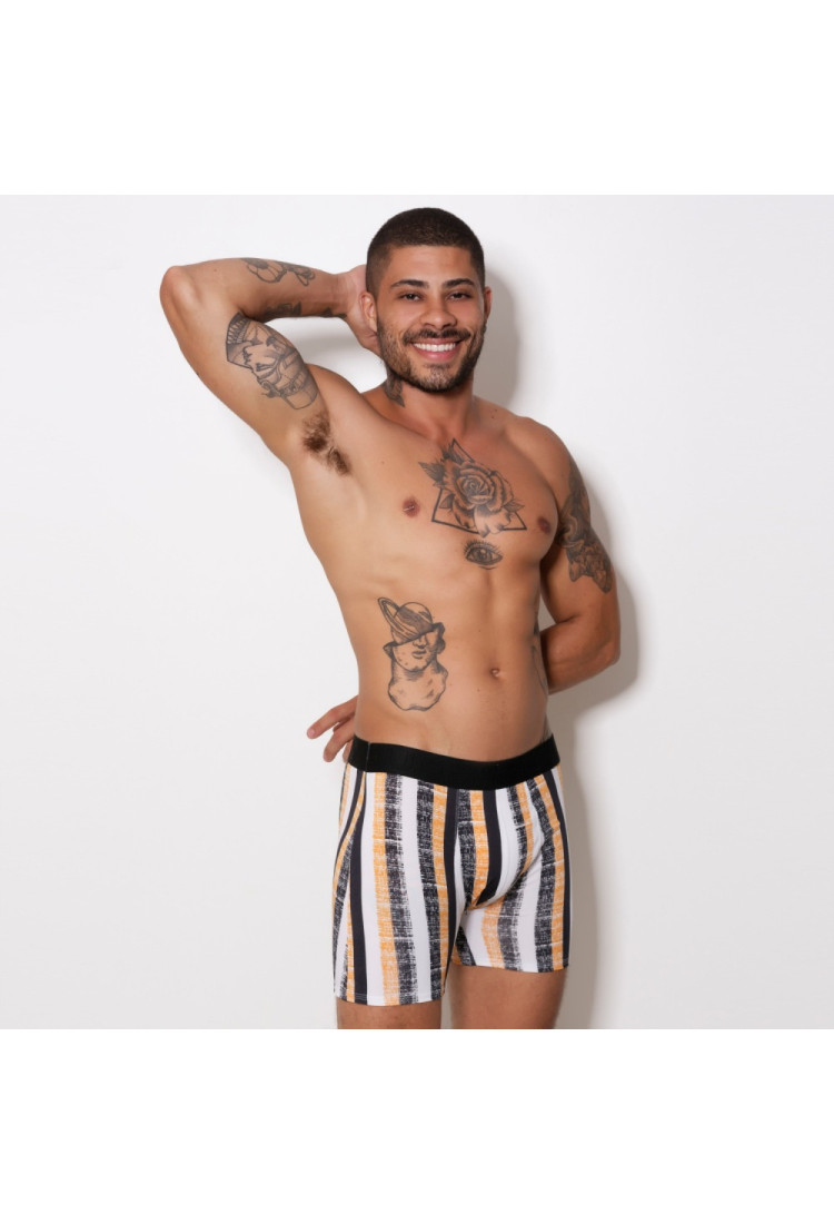 Cueca Boxer Estampada Comprida