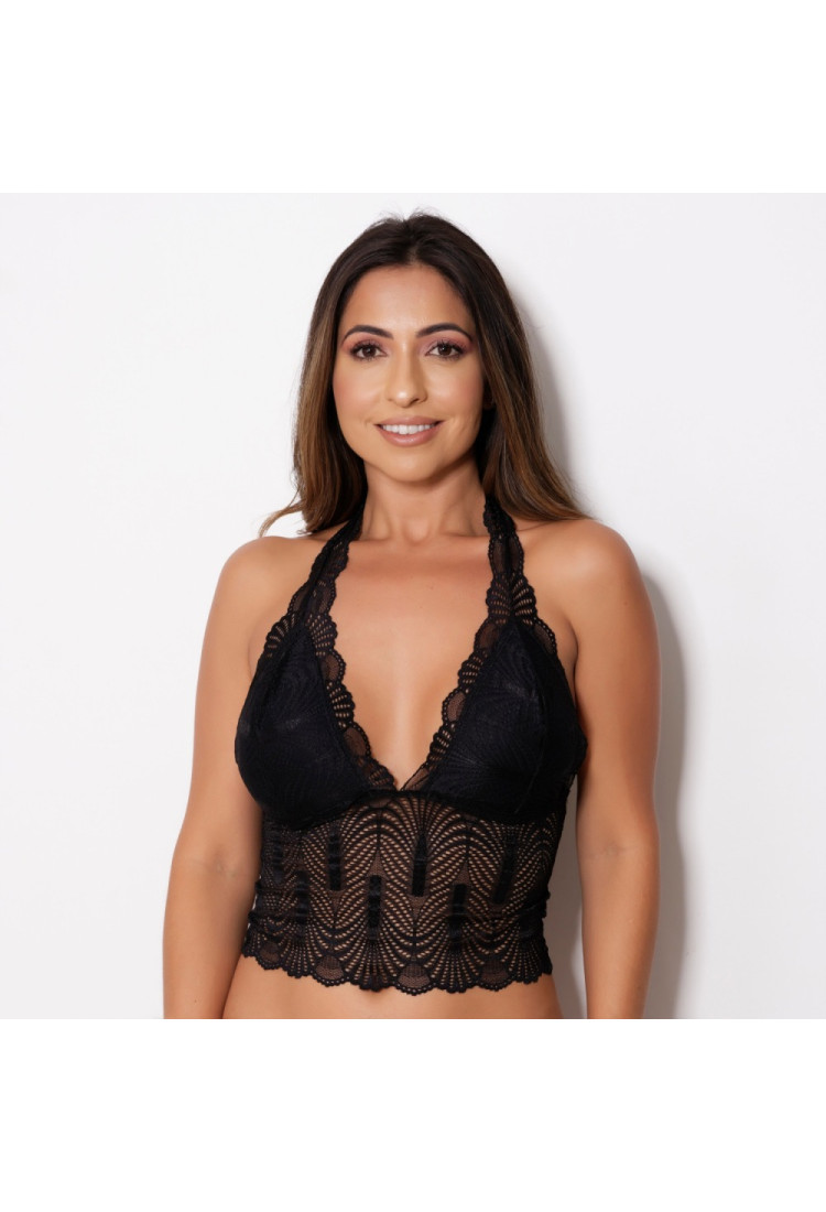Cropped Frente Única em Renda