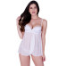 Camisola Transparente Sensual Com Bojo e Calcinha